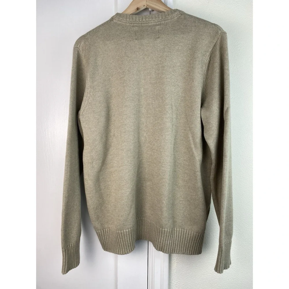 Eddie Bauer Men's L Sand Combed Cotton Classic Crew Neck Pullover Sweater - Picture 3 of 6